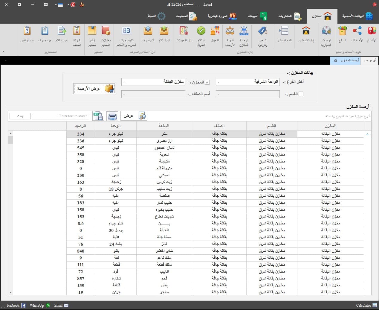 RESTUFLOW — Warehouse stock balances